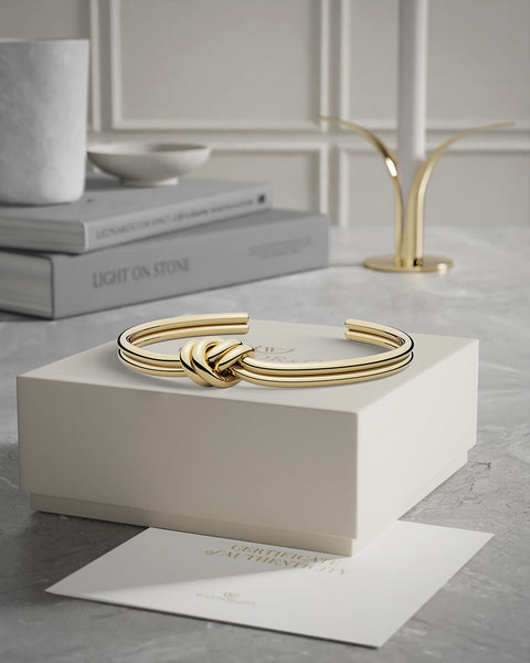 Reeds Loop and Ball Two-Tone Bangle Bracelet