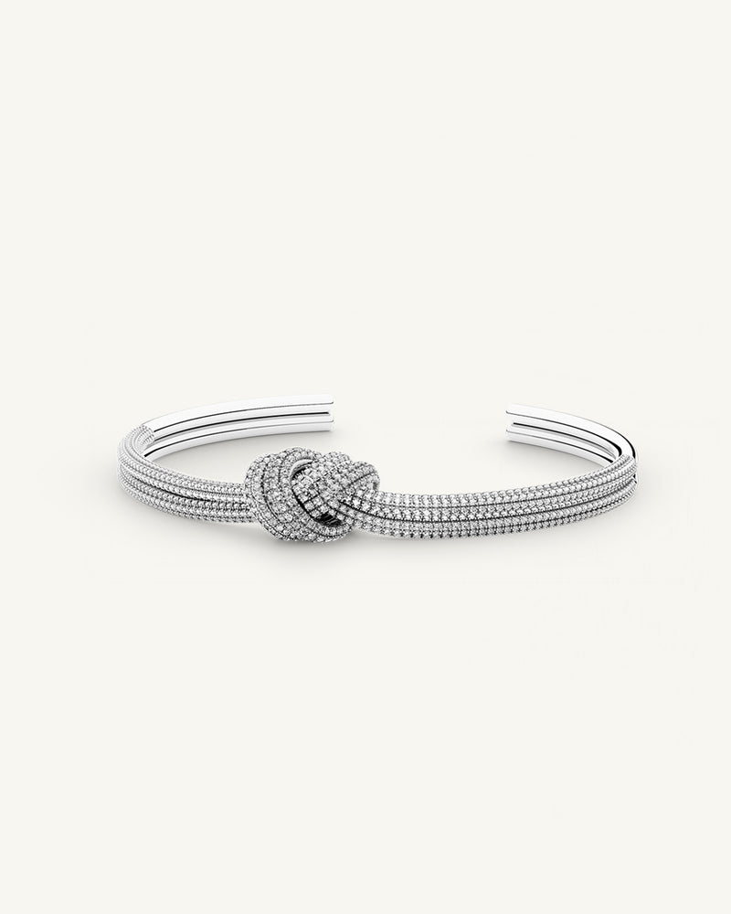 Dual Knot Bangle Pavè