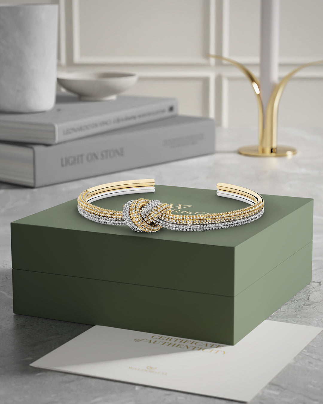 Dual Knot Bangle Pavè | Waldor & Co. Bracelets – WALDOR & CO.