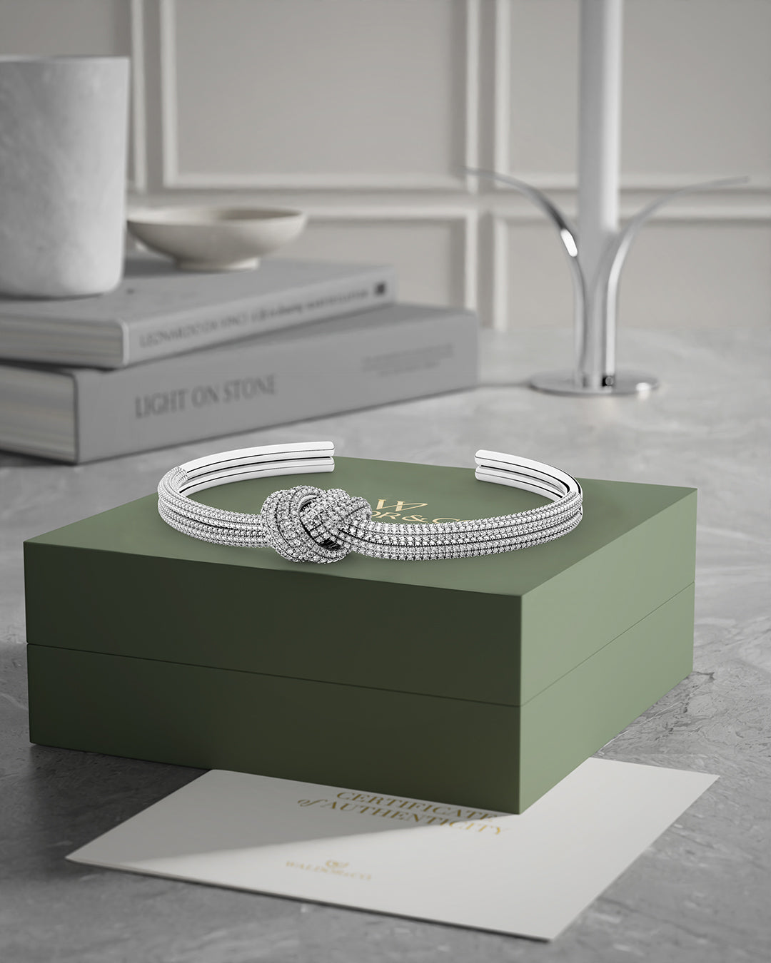 Dual Knot Bangle Pavè | Waldor & Co. Bracelets – WALDOR & CO.